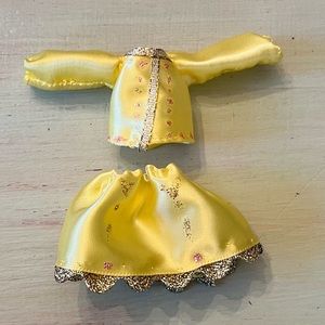 Handmade Doll Clothing Skirt Top Fits 5 inch Mini Dolls Hand Painted Nordic